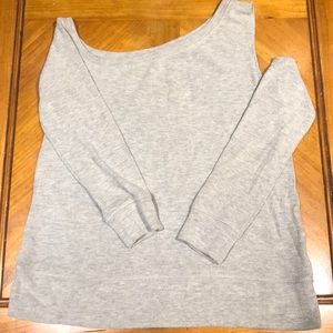 BB Dakota Grey Top w/ asymmetrical left shoulder